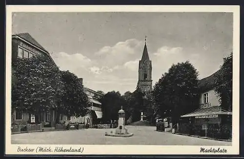 AK Bad Buckow, Zentral-Hotel und Lindenhotel am Marktplatz