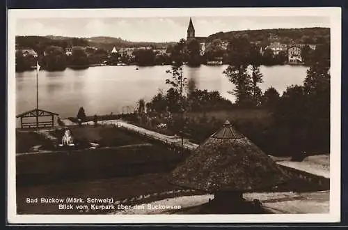 AK Bad Buckow, Blick vom Kurpark über Buckowsee