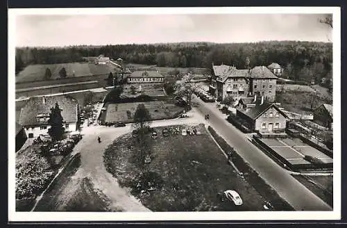 AK Johanniskreuz, Gasthaus-Pension Braband aus der Vogelschau