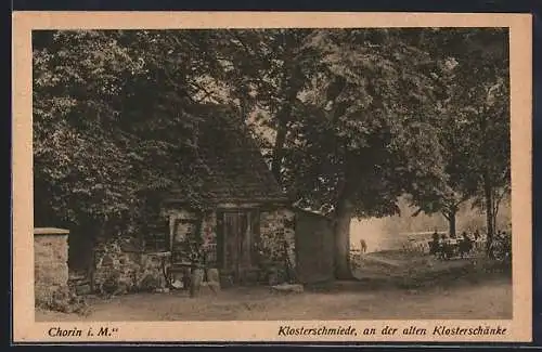 AK Chorin i. M., Klosterschmiede am Restaurant alte Klosterschänke