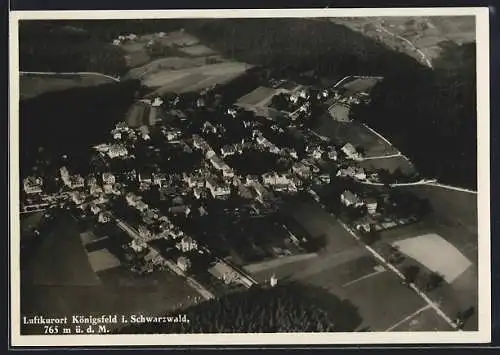 AK Königsfeld i. Schwarzwald, Ortstotale aus der Vogelschau