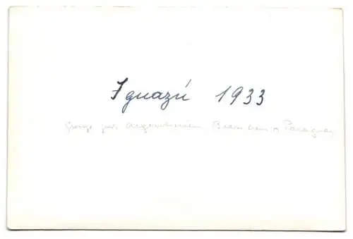 3 Fotografien unbekannter Fotograf, Ansicht Misiones / Argentinien, Iguazu Wasserfälle um 1933
