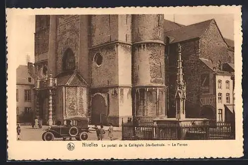 AK Nivelles, Le portail de la Collegiale Ste-Gertrude, Le Perron