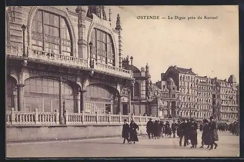 AK Ostende, La Digue près du Kursaal