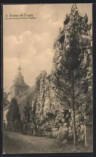 AK Assesse, Grottes de Crupet, Le revers des grottes et l`eglise