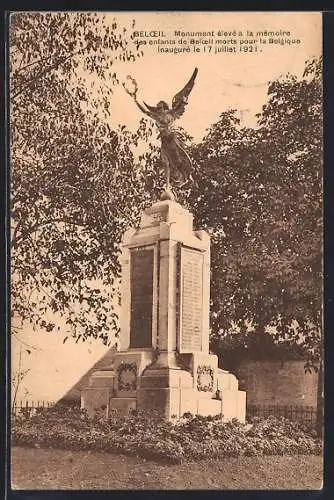 AK Beloeil, Monument eleve a la memoire des enfants de Beloeil morts pour la Belgique