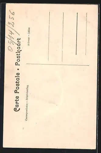 AK Maredsous, L`Abbaye, vue de la Gare