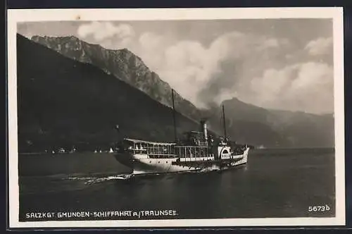 AK Gmunden /Salzkgt., Schiffahrt am Traunsee