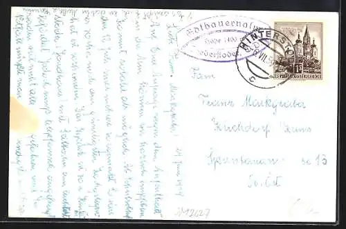 AK Hinterstoder /O. Ö., Jugendheim und Edtbaueralm mit dem Toten Gebirge