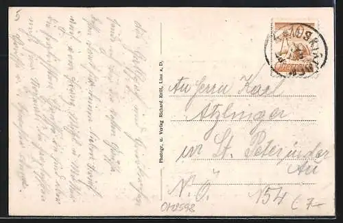 AK Gallspach /Ob.-Öst., Teilansicht mit Bäumen