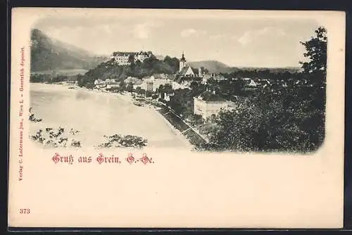 AK Grein /O.-Oe, Teilansicht mit Schloss