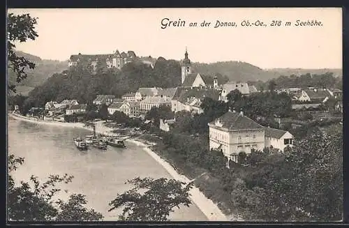 AK Grein an der Donau, Teilansicht mit Schloss