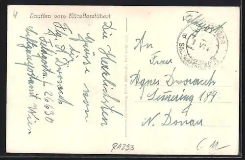 AK Lauffen, Uferpartie vom Künstlerstüberl aus gesehen