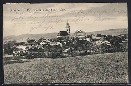 AK St. Peter am Wimberg, Teilansicht mit Kirche