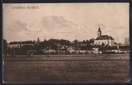 AK Wimsbach /Ob.-Oest., Teilansicht mit Kirche