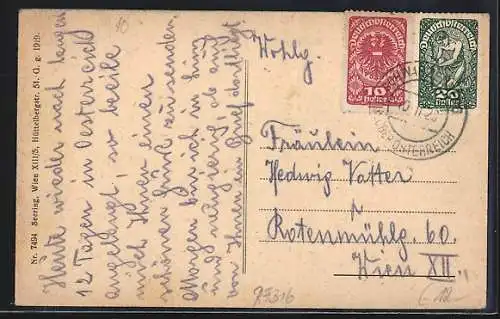 AK Schwarzenberg /O.-Oe., Ortspartie mit Kirche und Kühen