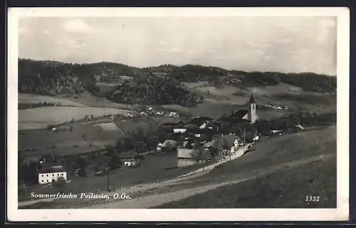 AK Peilstein /O. Oe., Teilansicht mit Kirche und Strassenpartie