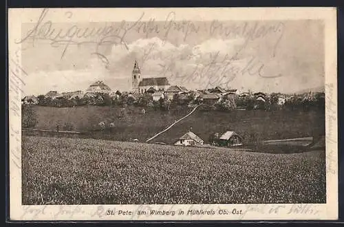 AK St. Peter am Wimberg, Teilansicht mit Kirche