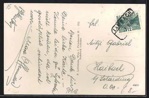 AK Stadl-Paura, Ortspartie mit Traunstein-Panorama vom Wasser aus