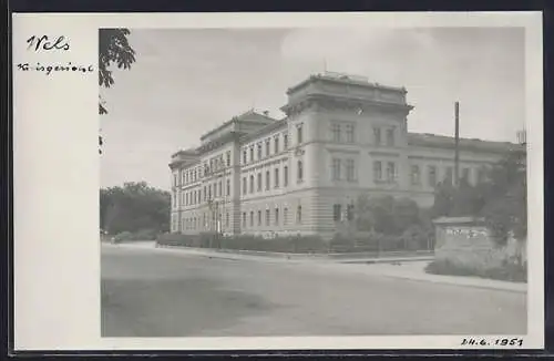 Foto-AK Wels, Kreisgericht mit Strasse u. Abzweig