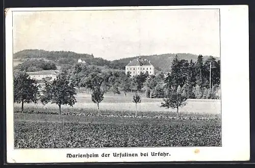 AK Urfahr, Marienheim der Ursulinen, aus der Ferne gesehen