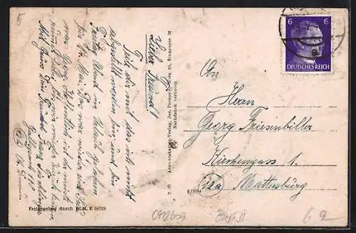 AK Gallspach /O. D., Totalansicht mit Bergpanorama vom Flugzeug aus