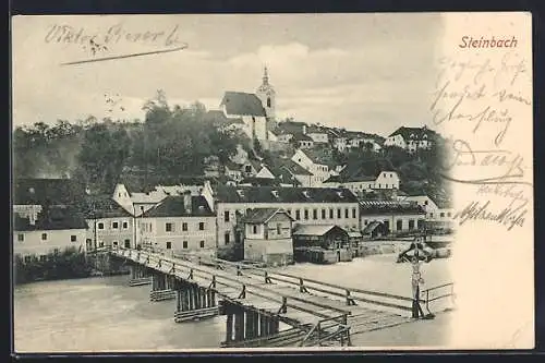 AK Steinbach, Ortsansicht von der Brücke aus