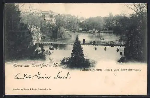 AK Frankfurt-Westend, Blick vom Schweizerhaus auf den Palmengarten