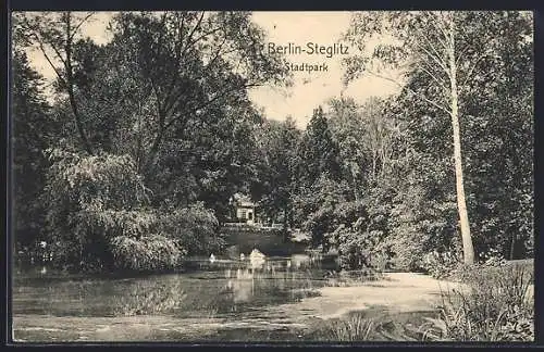 AK Berlin-Steglitz, Partie im Stadtpark