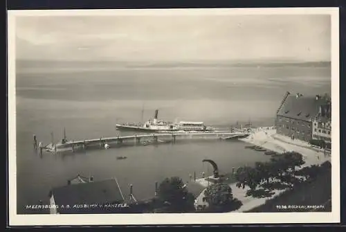 AK Meersburg a. B., Ausblick vom Känzele mit Dampfer