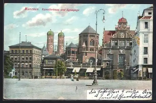 AK München, Synagoge & Künsterlhaus