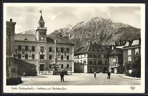 AK Bad Reichenhall, Rathaus mit Hochstauffen