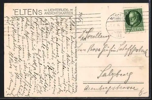 AK München, Prinzregentenbrücke und Friedensdenkmal