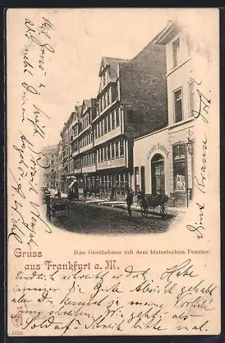 AK Alt-Frankfurt, Das Goethehaus mit dem historischen Fenster