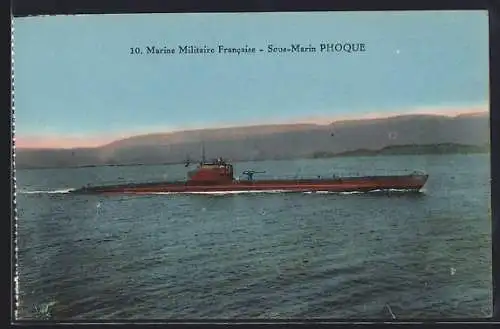 AK Sous-Marin Phoque, Marine Militaire Francaise