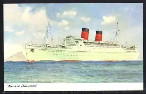 AK Passagierschiff Mauretania vor der Küste, Cunard Liner
