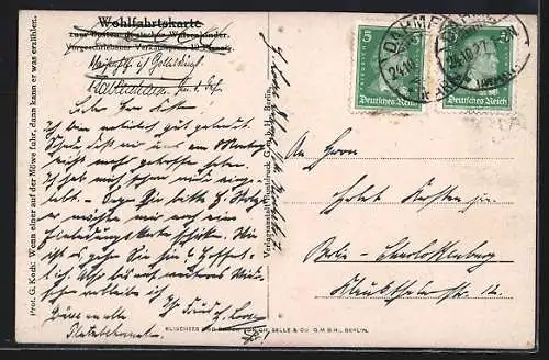 Künstler-AK sign. Prof. G. Koch: Matrose spricht angeregt mit Bürgern