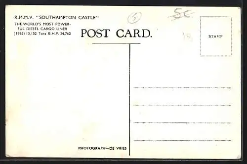 AK Handelsschiff RMMV Southampton Castle, Cargo Liner