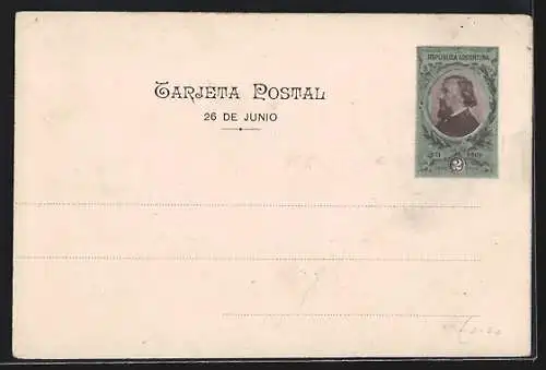AK Acorazado San Martín, argentinisches Kriegsschiff, Ganzsache