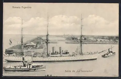 AK Armada Argentina, Salida de La Sarmiento, Kriegsschiff