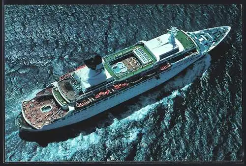 AK Passagierschiff Pacific Princess aus der Vogelschau, Princess Cruises