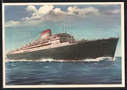 Künstler-AK Italia Passagierschiff Vulcania in voller Fahrt