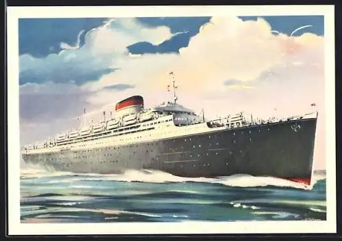 AK Passagierschiff M.S. Saturnia in voller Fahrt, Società di Navigazione Italia