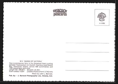 AK British Columbia, B. C. Ferries` Queen of Victoria, Fährschiff