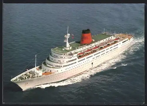 AK Passagierschiff Vistafjord aus der Vogelschau, Cunard /NAC