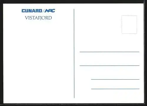AK Passagierschiff Vistafjord aus der Vogelschau, Cunard /NAC