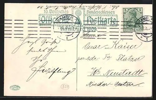 AK Hamburg, 16. Deutsches Bundesschiessen 1909, Sommer-Rodelbahn