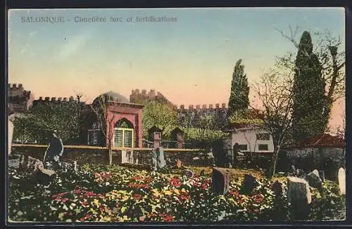 AK Salonique, Cimetière turc et fortifications