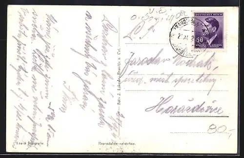 AK Brandýs n. Orl., Panorama mit Kirche