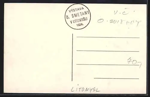 AK Litomysl, Teilansicht mit Kirche und Strassenpartie